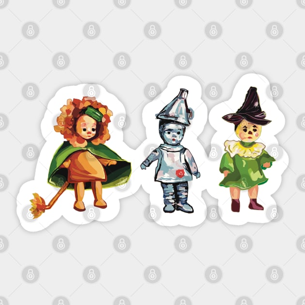 The Cowardly Lion, Tin Man, and the Scarecrow Sticker by Peaceful Pigments